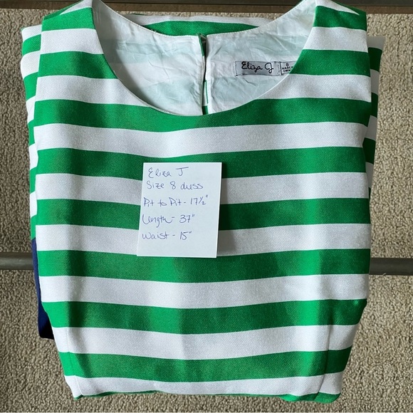 Eliza J Green and White Striped Midi Dress - Picture 13 of 13